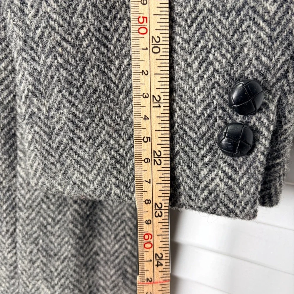 Harris Tweed Grey Herringbone Wool Sport Coat Blazer Young Mans Fancy Union Made